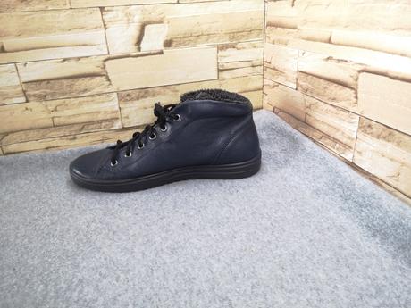 Ecco 41 - dámske kožené tmavomodré zateplené topán, ecco,41