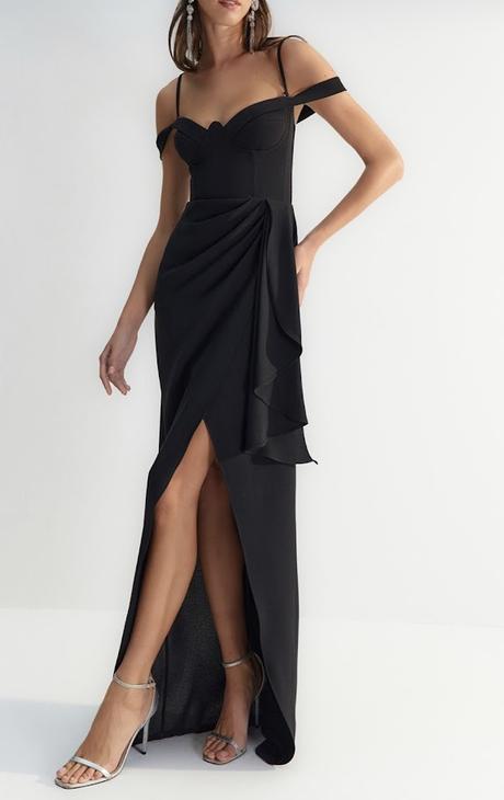 Spoločenské čierne šaty, 38