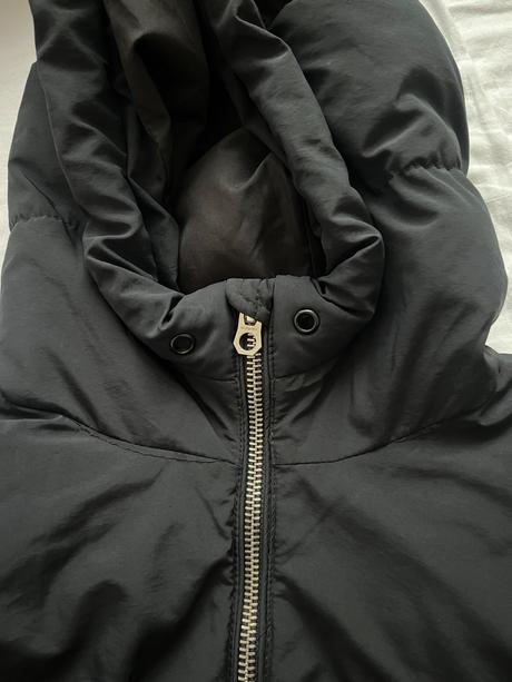 Puff cierna kratka bunda / vetrovka, bershka,m