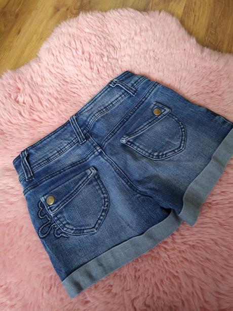 Riflové kraťasy, denim,140