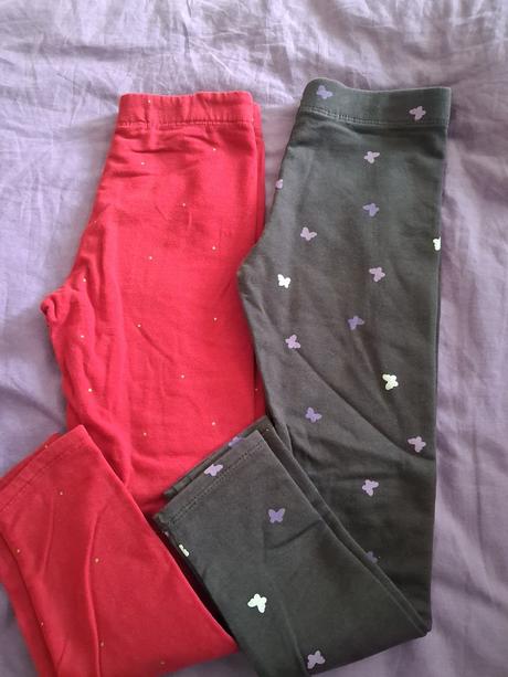 2x teplé legíny, h&m,122