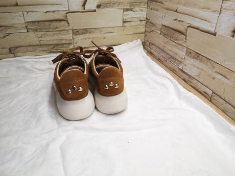 Geox 36 - dámske kožené hnedé topánky s dierkami, geox,36