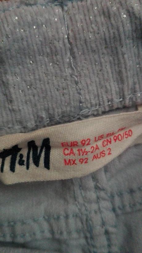 Menčestrove nohavice, h&m,92