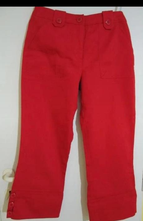 Červené trojštvrťove nohavice, bonprix,m