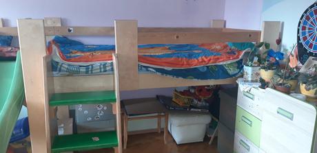 Poschodova postel so smyklavkou, šírka (cm): 90,dĺžka (cm): 200