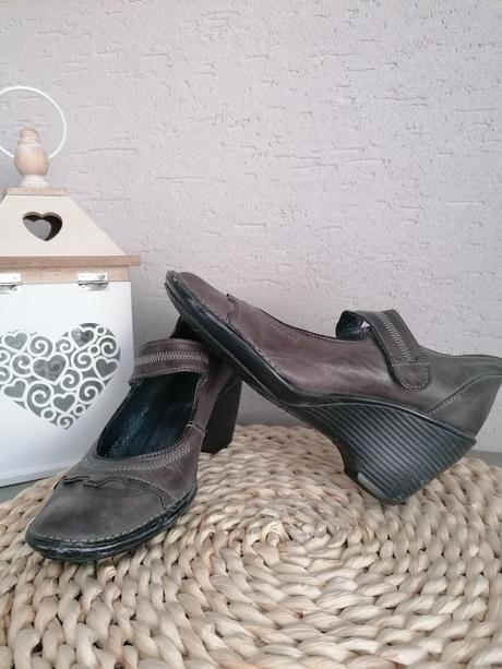 Kožené topanky 36 sede, 36