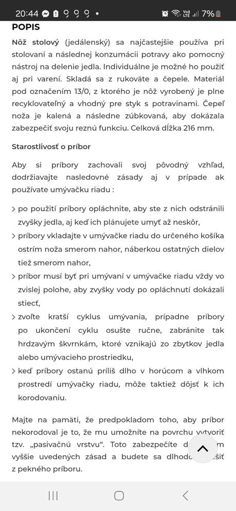 Príborový nôž berndorf sandrik casino ako nový 6 k, 