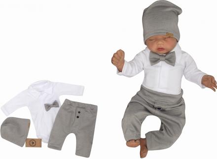 4-dielna sada elegant boy, body, nohavice, motýlik, 56