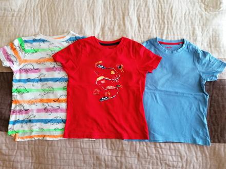 3ks tričká kr.rukáv v.110/116, lupilu,116