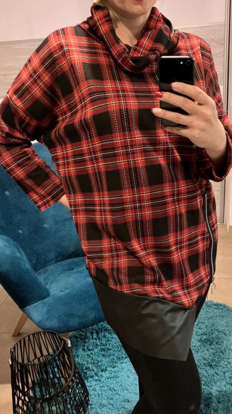 Dámska tunika s koženkou a zipsom, l / m / s / xl