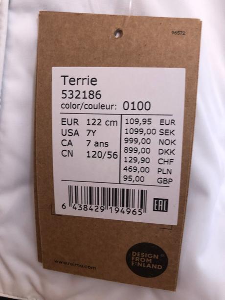 Biele oteplovačky reima terrie 122, reima,122