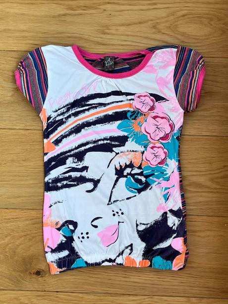 Tricko s trblietavymi kvietkami, girl star, 110