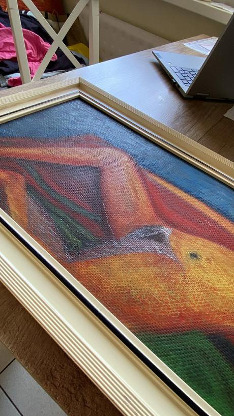 Starý obraz akt 31x 65 cm, 