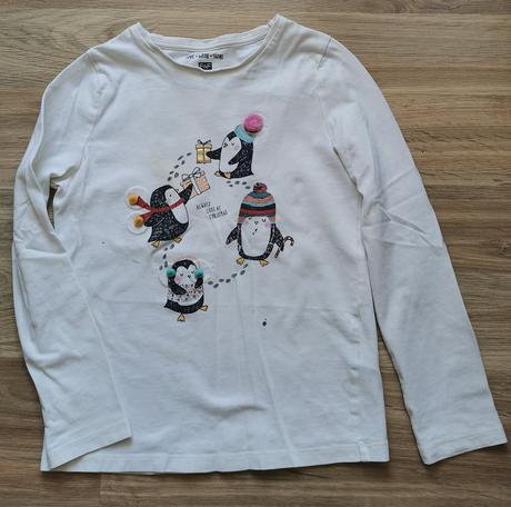 Vianočné tričko tučniaky 134, f&f,134