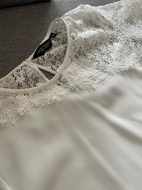 Biela blúzka s čipkou 3/4 rukáv, dorothy perkins,42 / xl