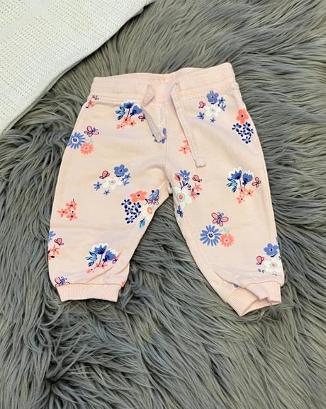 Dievčenské tepláky kvetované ružové baby (68), baby,68