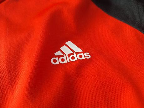 Červeno-cierna mikinka, adidas,164