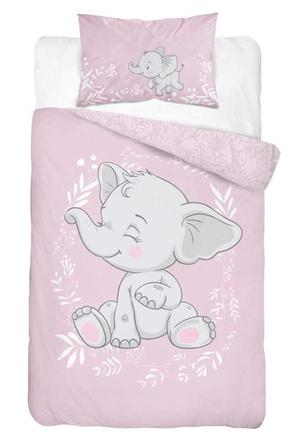 Obliečky do postieľky slon baby ružový 100/135, šírka (cm): 100,dĺžka (cm): 135