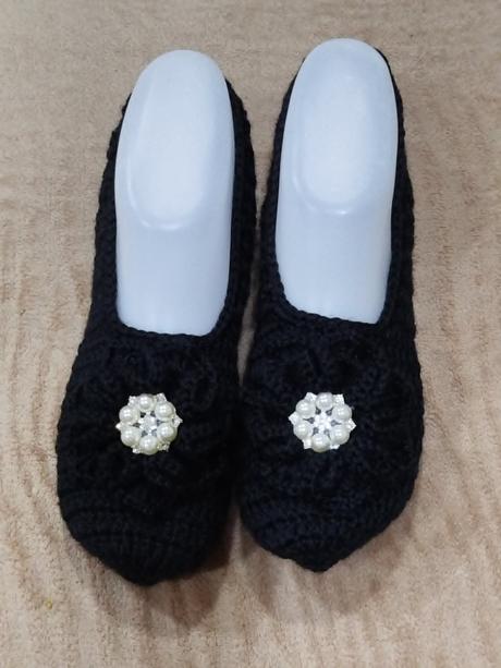 Háčkované papučky 7, 38