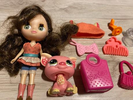 Krásna sada littlest pet shop bábika s lps a dopln,