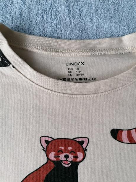Tričko srdiečka a pandy, lindex,128