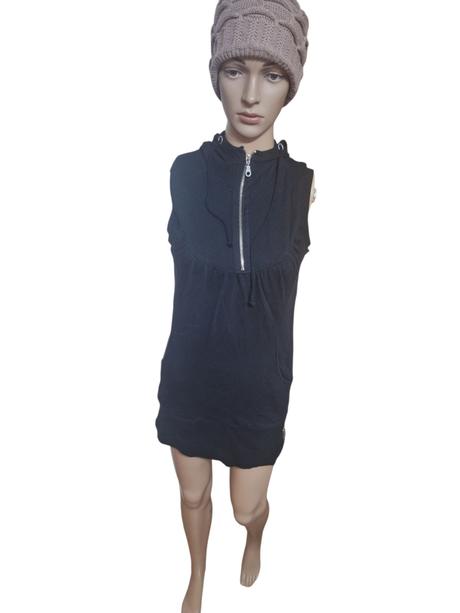 Dámska predĺžená mikina bez rukávov, gate,s