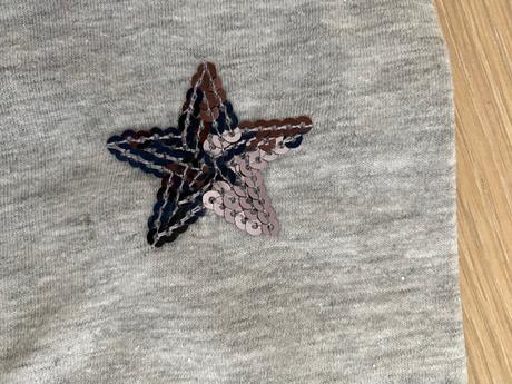 Nátelník s dlhým rukávom s flitrovanými hviezdička, 128