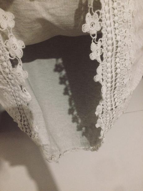 Tricinko s dlhym rukavom a cipkou, zara,164