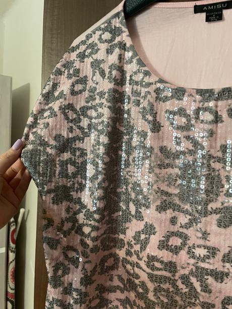 Tričko s flitrami, amisu,s