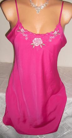 Romanticka kosielka ruzova s vysivanim, m