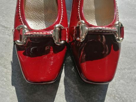 Lakovky červené geox, v37, vd 24,5 cm max, geox,37
