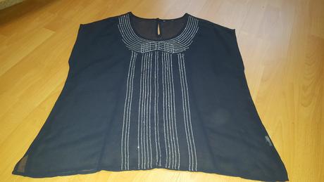 Modrá bluzka so strieborným prešívaním, xl
