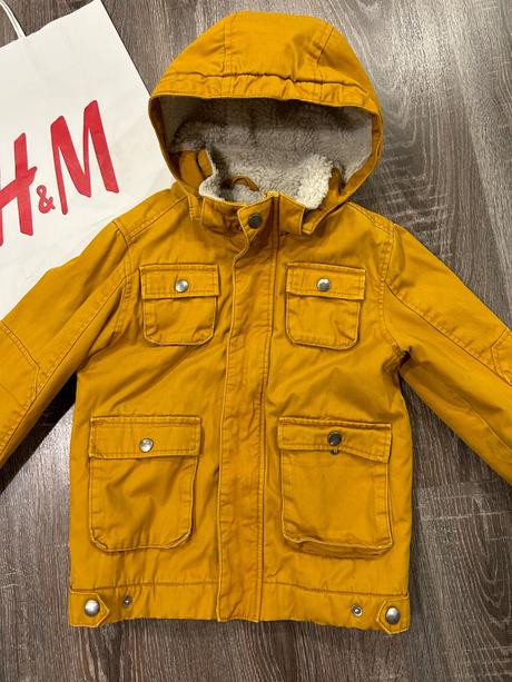 H&m horčicova prechodna vetrovka na 4-5 rokov, h&m,110