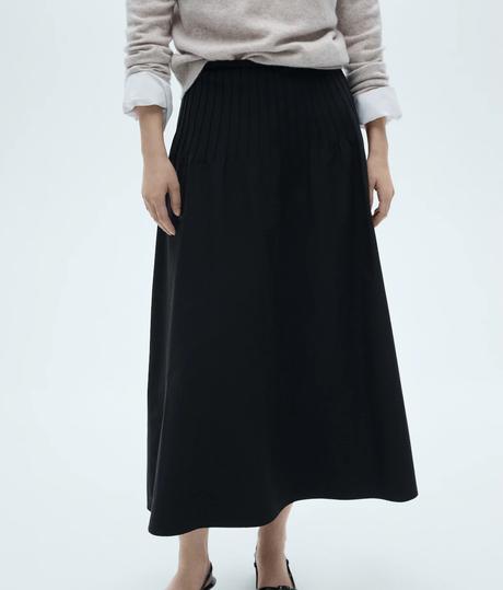 Čierna midi sukňa mango 38/40/m, mango,m