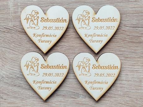 Drevená magnetka na birmovku 6,5cm cena za kus,