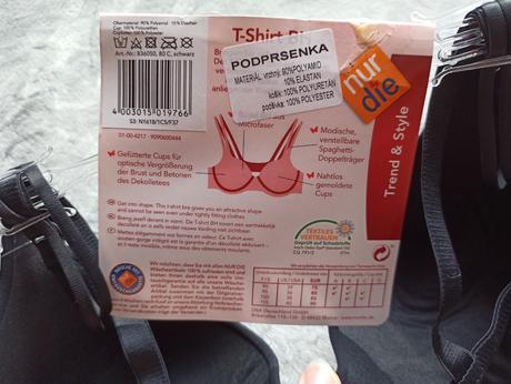 Vystužená podprsenka t-shirt, čierna, 80c