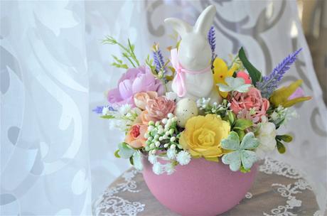 Veľkonočný aranžmán so zajkom-3,