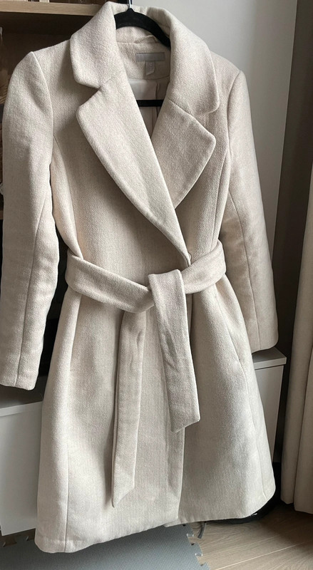 Hm premium vlnený kabát veľ. xs, h&m,xs