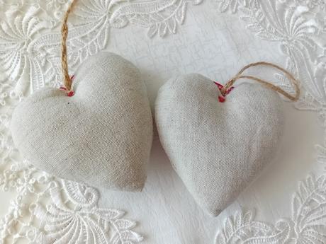 Látkové srdiečka na zavesenie 11cm x 11cm, 