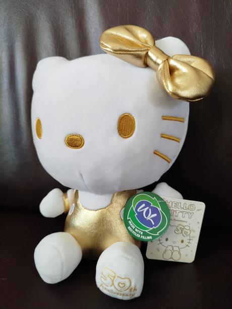 Bielo zlatá hello kitty 25cm - nová s visačkou,