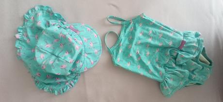 Plavky s čiapkou pre dievčatko, 80