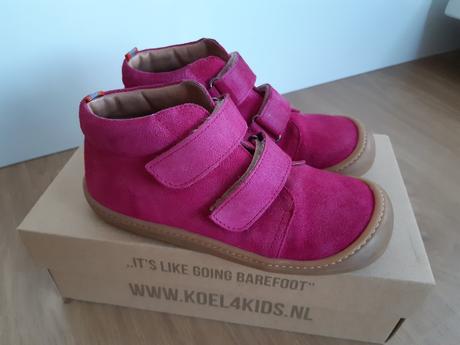 Barefoot topánky koel4kids velour fuchsia, koel4kids,33