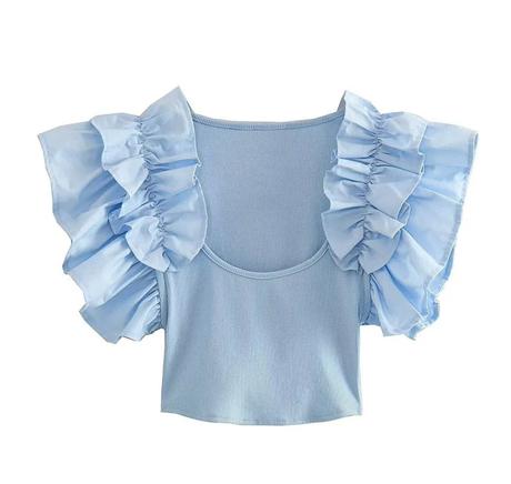 Krásny rebrovaný crop top značky zara, zara,s