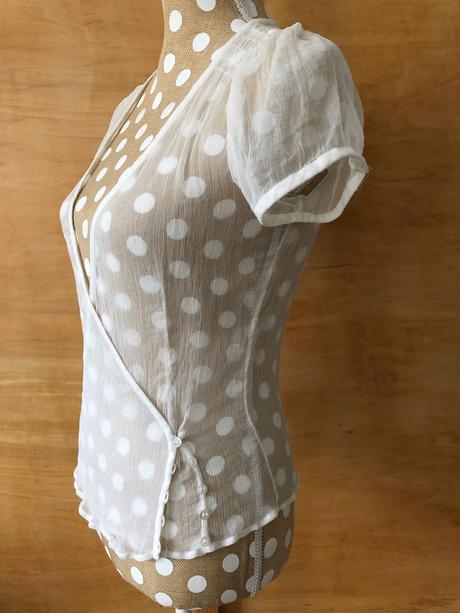 Biely zavinovací hodvábny top, xs, xs