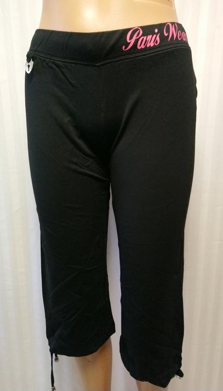 Dámske čierne elastické trištvrťáky, kleopatra, m, m