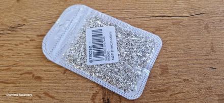 Sklenená drť - sklenené kamienky -strieborná- 50 g, 