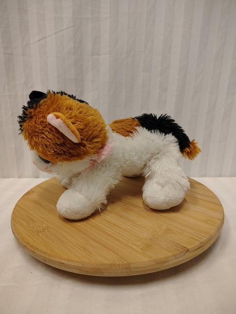 Plyšová viacfarebná mačka, modré oči, 19 cm, 