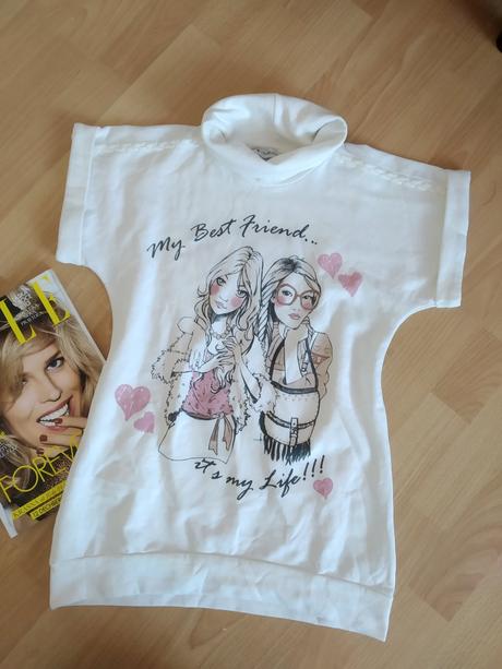 Kvalitná dievčenská mikina s potlačou, piazza italia,164