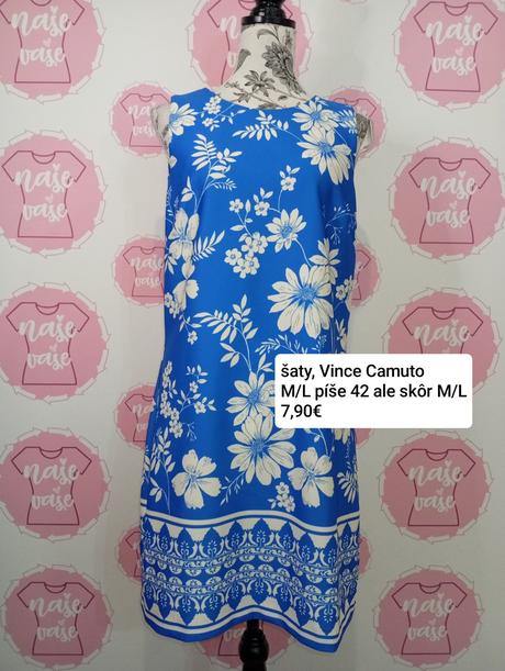 Modro biele šaty vince camuto, l
