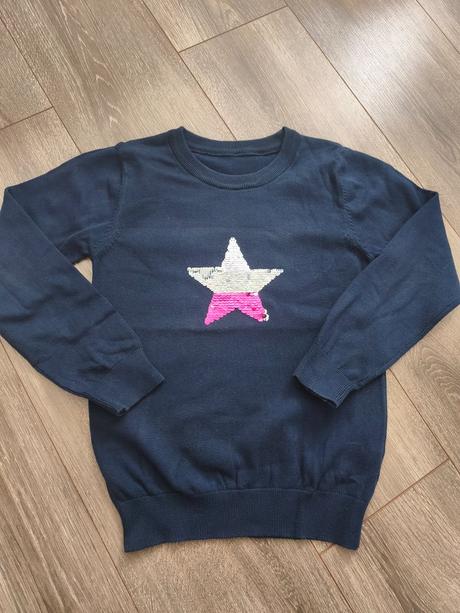 Pulóver s flitrovou hviezdou 134/140, tchibo,134